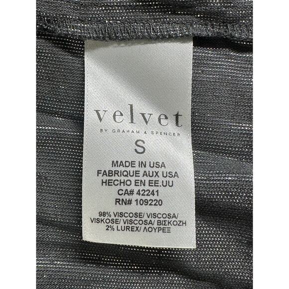 Velvet by Graham & Spencer Anthropologie Top Womens Small Silver Metallic Party - Picture 7 of 8